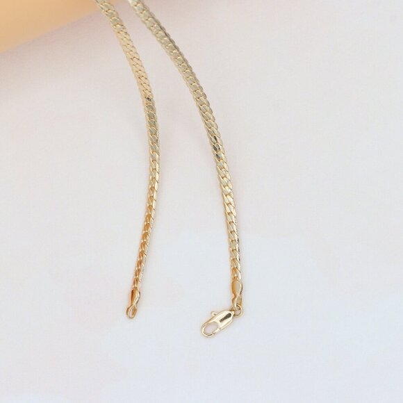 Elegant Rose Gold Flat Chain Necklace in High Quality Finish, XPNL0271 - Picture 11 of 11